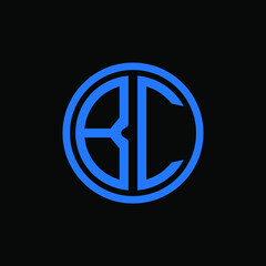 BC MONOGRAM letter icon design on BLACK background.Creative letter BC/B C logo design.
 BC initials MONOGRAM Logo design.