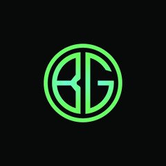 BG MONOGRAM letter icon design on BLACK background.Creative letter BG/B G logo design.
 BG initials MONOGRAM Logo design.