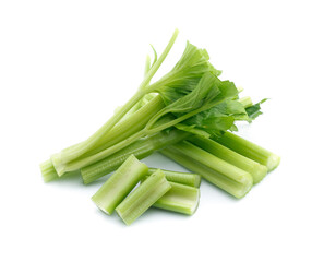 fresh celery isolated on white background