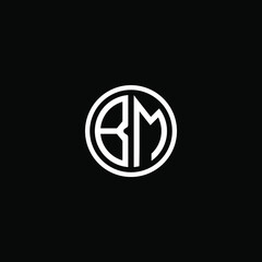 BM MONOGRAM letter icon design on BLACK background.Creative letter BM/B M logo design.
 BM initials MONOGRAM Logo design.