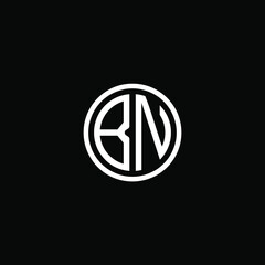 BN MONOGRAM letter icon design on BLACK background.Creative letter BN/B N logo design.
 BN initials MONOGRAM Logo design.