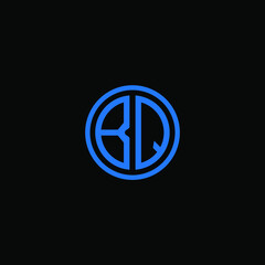 BQ MONOGRAM letter icon design on BLACK background.Creative letter BQ/B Q logo design.
 BQ initials MONOGRAM Logo design.