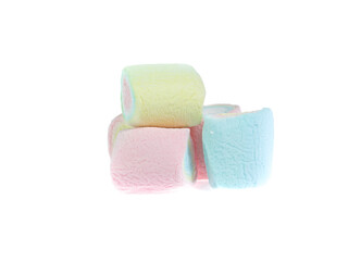 colorful marshmallows candy  on white background