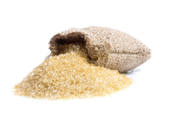 Brown sugar isolated on white