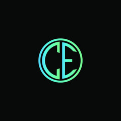 CE MONOGRAM letter icon design on BLACK background.Creative letter CE/C E logo design.
 CE initials MONOGRAM Logo design.