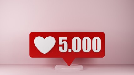 icon with five thousand likes with copy space