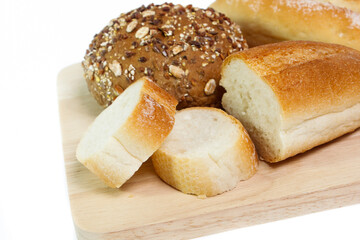 Bread isolated on white background