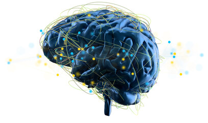 intelligence brain ai digtal 3d artificial intelligence - obrazy, fototapety, plakaty