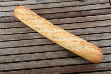 long bread baguette as food ingredient