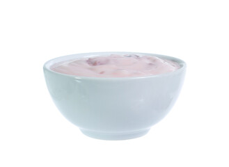 Strawberry yogurt Isolated on white