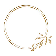 Vector round dotted frame with floral decoration