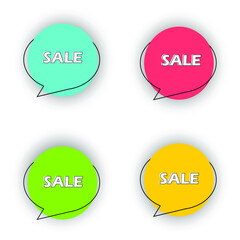 set of colorful sale label 