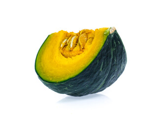 Green pumpkin isolated on the white background