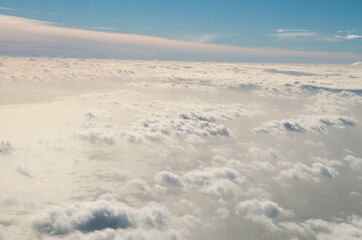 Fototapeta na wymiar Cloudy sky from plane