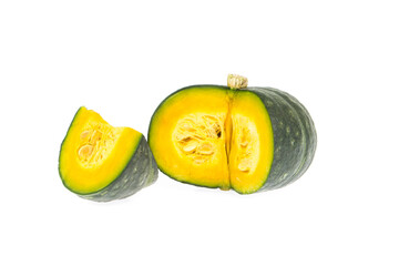 green pumpkin isolated on white