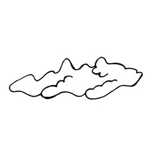 Clouds of different shapes. Hand drawing in doodle style. Vector illustration.