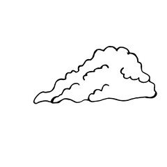 Clouds of different shapes. Hand drawing in doodle style. Vector illustration.