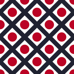 Seamless pattern of diagonal circle. Festive US flag color. Perfect for wedding backgrounds, backdrop, invitation card, interior designs and wallpaper.