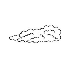 Clouds of different shapes. Hand drawing in doodle style. Vector illustration.