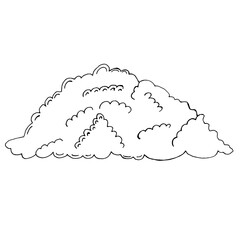 Clouds of different shapes. Hand drawing in doodle style. Vector illustration.