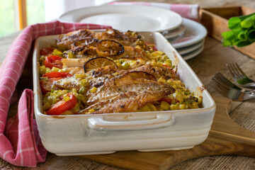 Fish casserole with vegetables