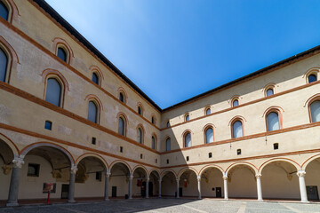 Fototapeta na wymiar Sforza Castle Italian: Castello Sforzesco : one of the main symbols of Milan and its history