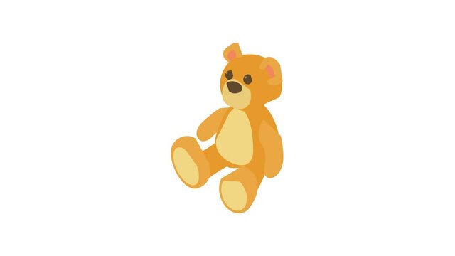 Teddy bear animation of cartoon icon on white background