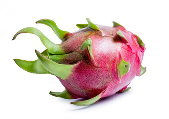 clipping path dragon fruit isolated on white background