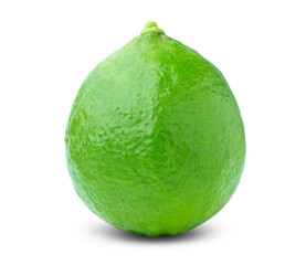 lime or green lemon isolated on white background