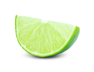 lime or green lemon isolated on white background