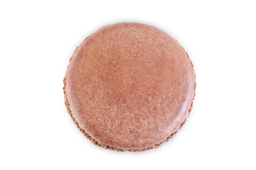 Chocolate Macarons with chocolate filling on a white isolated background