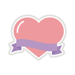 heart sticker flat style icon
