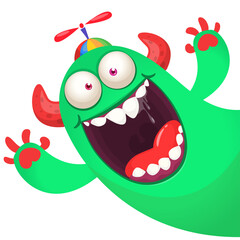 Funny cartoon monster design. Monster character illustration