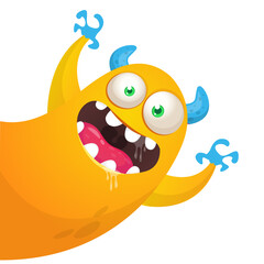 Funny cartoon monster design. Monster character illustration