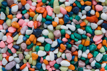Bright and colorful stones texture background.