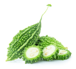 Bitter gourd isolated on white background