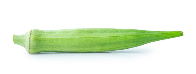 Green Okra isolated on white background