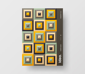 Brochure front page design layout. Vertical corporate identity A4 report cover. Modern abstract geometric vector business presentation illustration template.