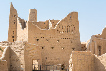 Historic buildings in Dariyah clay castle, also as Dereyeh and Dariyya, a town in Riyadh, Saudi...