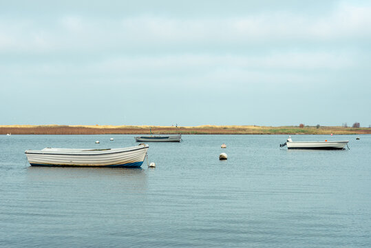 Photo of rural bucht with little boads in Baltic sea in north Germany