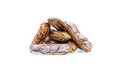 Peanuts on white background