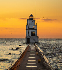 lighthouse at sunrise - 393125964