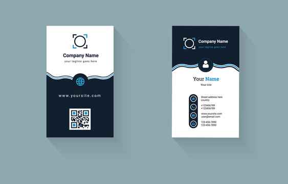 Modern business card design template with vector background