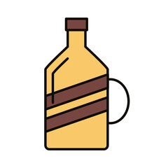 beverage yellow bottle line and fill icon