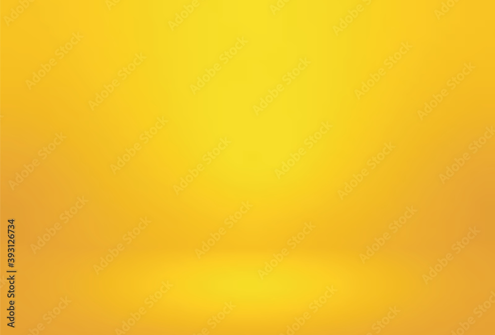 Wall mural gold, yellow empty room studio gradient used for background and display your product.