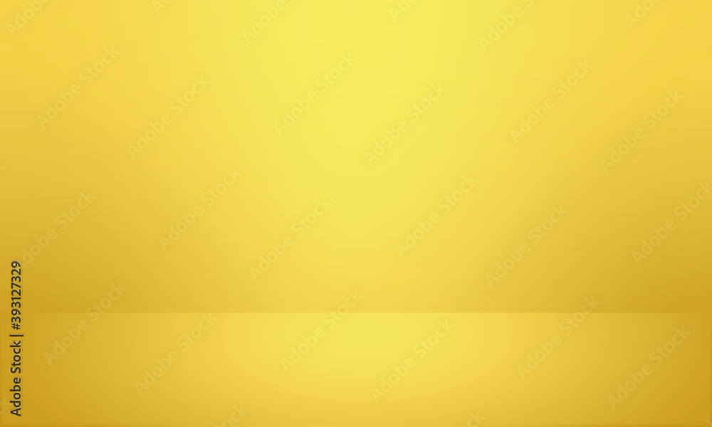 Wall mural gold, yellow empty room studio gradient used for background and display your product.