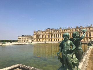Fototapeta na wymiar Palace Of Versailles, Apollo fountain, Versailles gardens, near Paris, France