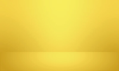 Gold, yellow empty room studio gradient used for background and display your product.