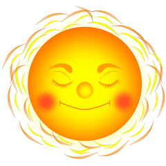 The sun with a cute face