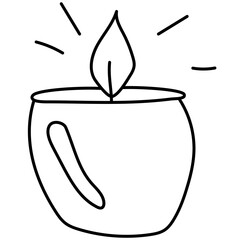 Isolated icon of hand drawn doodle aroma candle.
